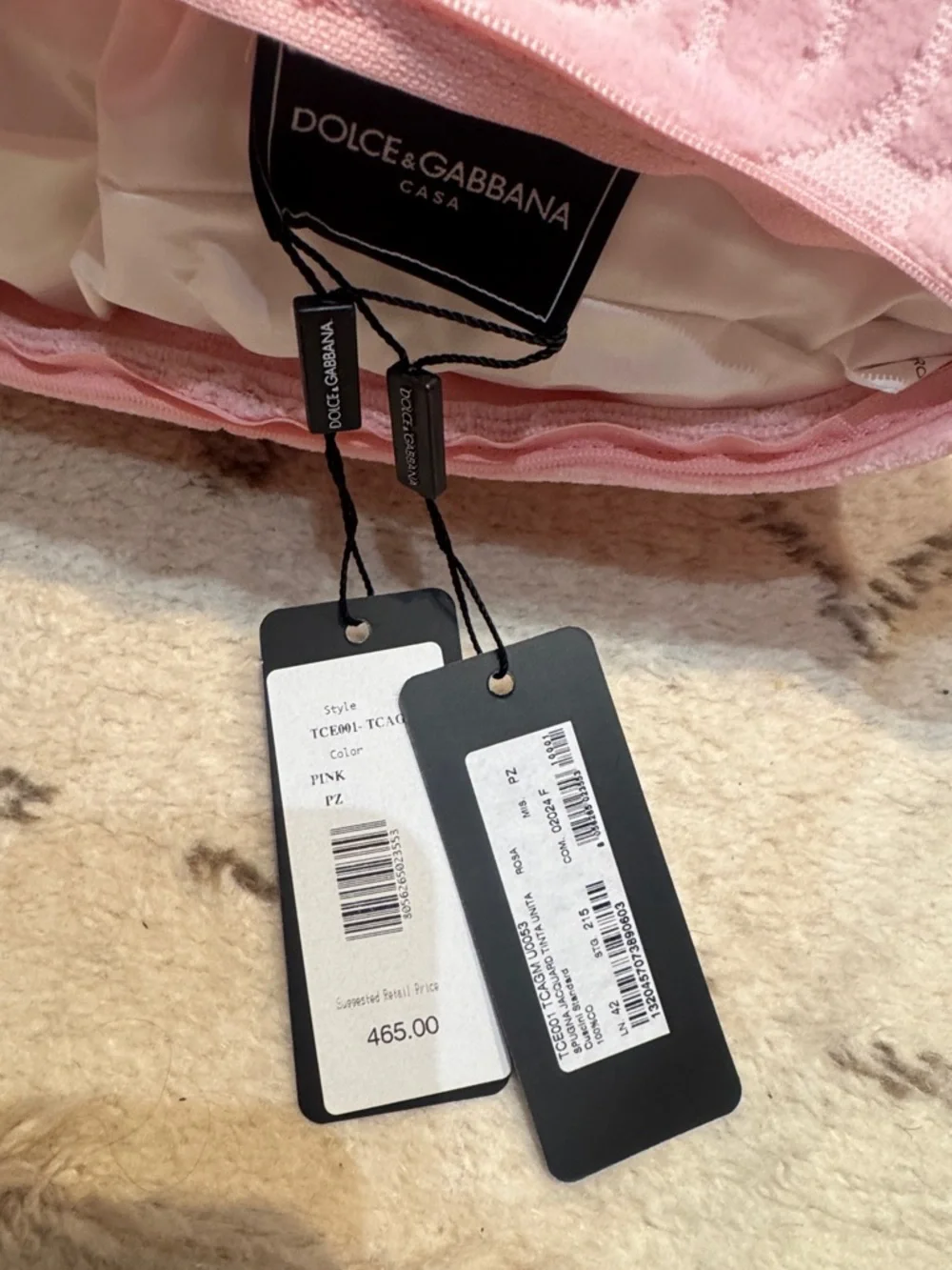 Dolce and Gabbana Cotton Terry Outdoor Cushion